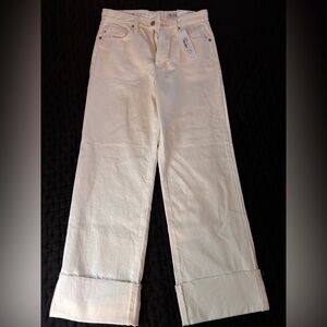 AG Adriano Goldschmied Cream Flare & Wide Leg Jeans